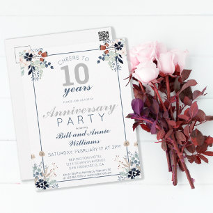 10. Hochzeitsjubiläum Prost auf 10 Jahre  Postkarte