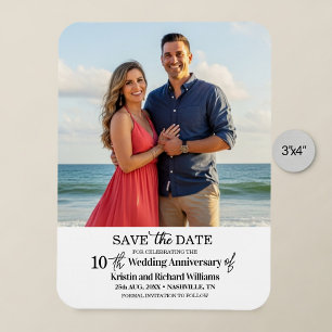 10. Hochzeitsjubiläum Save-the-Date-Foto Magnet