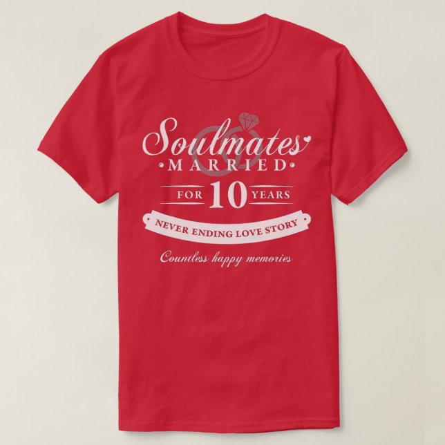 10. Hochzeitstag - 10 Jahre Ehe  T-Shirt (Design vorne)