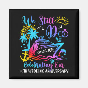 10. Hochzeitstag feiern 10 Jahre verheiratet Kreuz Magnet