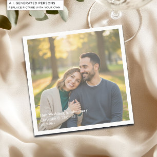 10. Hochzeitstag - Foto-Text-Overlay hinzufügen Serviette