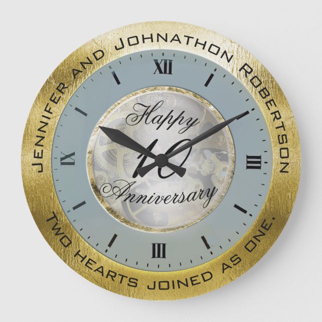 10. Hochzeitstag Große Wanduhr (Vorderseite)