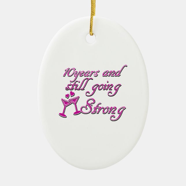 10. Hochzeitstag Keramik Ornament (Vorne)