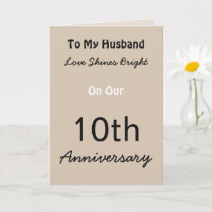 10. Hochzeitstag Liebeskarte für den Ehemann. Karte