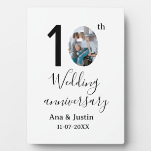 10. Hochzeitstag Name Foto fett Brief st Fotoplatte