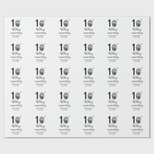 10. Hochzeitstag Name Foto fett Brief st Geschenkpapier