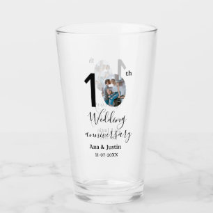 10. Hochzeitstag Name Foto fett Brief st Glas