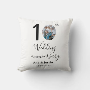 10. Hochzeitstag Name Foto fett Brief st Kissen