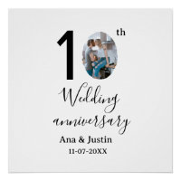 10. Hochzeitstag Name Foto fett Brief st