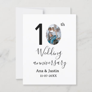 10. Hochzeitstag Name Foto fett Brief st Postkarte