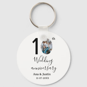 10. Hochzeitstag Name Foto fett Brief st Schlüsselanhänger