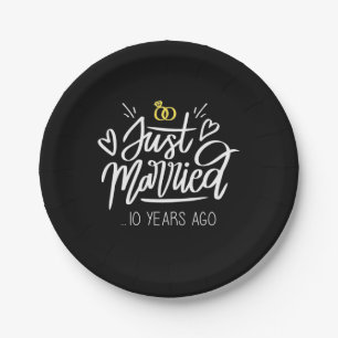 10. Hochzeitstag Pappteller