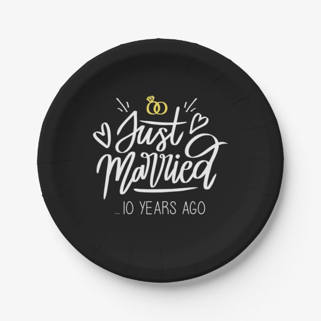  | 10. Hochzeitstag Pappteller (Vorderseite)