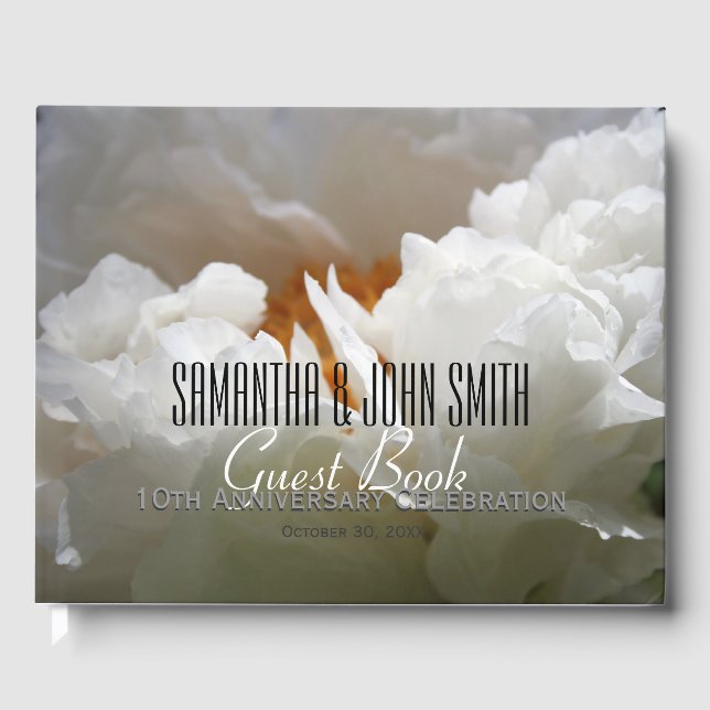 10. Hochzeitstag Party W Peony Gästebuch (Vorderseite)