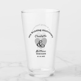 10. Hochzeitstag Personalisiertes Glas