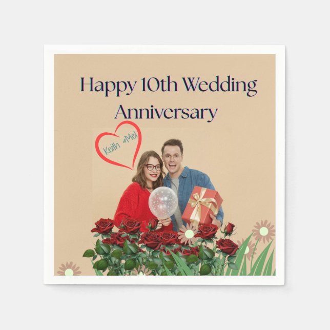 10. Hochzeitstag Serviette (Vorderseite)