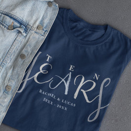 10. Hochzeitstag Silber Blau Geschenk T-Shirt