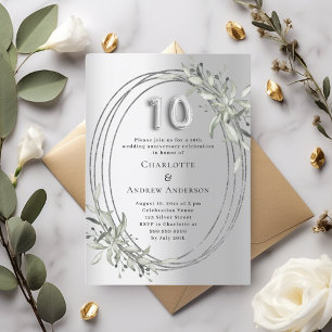 10. Hochzeitstag Silbergrün Einladung