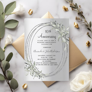10. Hochzeitstag Silbergrün Einladung