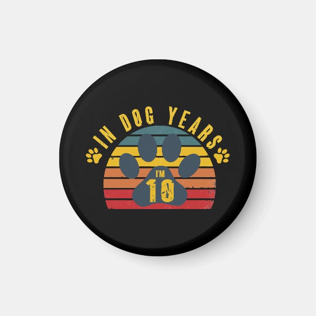 10 in Hundebahnen Magnet (Vorne)