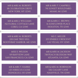 10 Individuelle Gastadresse Mystical Lila Aufkleber