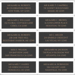 10 Individuelle Gästername-Adresse Mystisch Black Aufkleber
