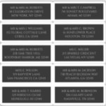 10 Individuelle Gästername-Adresse Mystisch Black Aufkleber<br><div class="desc">10 Gästername-Adresse Mystical Black Silver Wedding Stickers bietet 10 Aufkleber mit Ihrem individuellen Gästennamen und Ihrer persönlichen Adresse auf jedem Aufkleber in Silber-Script auf einem schwarzen Hintergrund. Auch ideal für Weihnachts- und Feiertagskarten, Party Einladungen, Dankeschön-Karten und Büropost. Bearbeiten Sie den Text einfach in den dafür vorgesehenen Textfeldern. HINWEIS: KARO-STICKER-SCHUHE FÜR...</div>