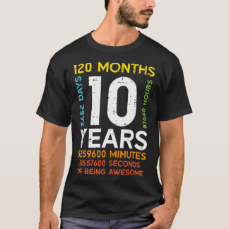 10 Jahre 120 Monate 3652 Tage 10. Geburtstag Junge T-Shirt