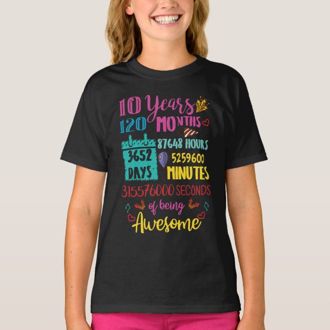 10 Jahre 120 Monate Phantastisch 10. Geburtstag T-Shirt (Vorderseite)