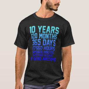 10 Jahre alt 10. Geburtstag 120 Monate 1 T-Shirt