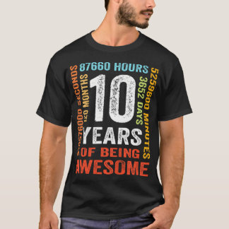 10 Jahre alt 10. Geburtstag Geschenk Vintag Retro T-Shirt