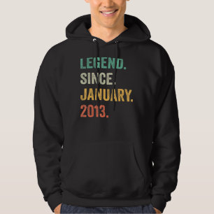 10 Jahre alt 10. Geburtstag Junge Legende seit Jan Hoodie