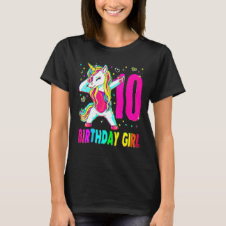 10 Jahre alt Einhorn Dabbing 10. Geburtstag Mädche T-Shirt