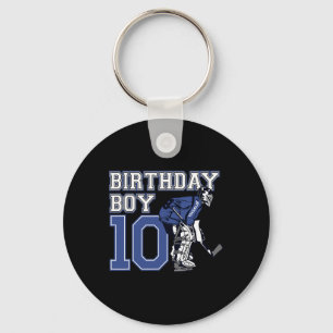 10 Jahre alt Eishockey Goalie Thema Geburtstag 10. Schlüsselanhänger