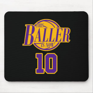 10 Jahre alt Geburtstag Basketball Baller Lila und Mousepad