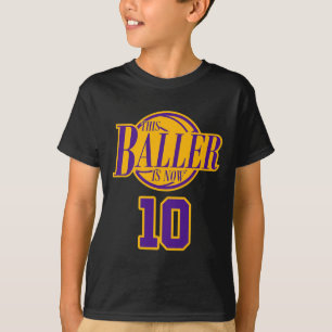 10 Jahre alt Geburtstag Basketball Baller Lila und T-Shirt