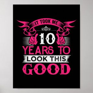 10 Jahre alt Geburtstag Funny Zitat Grafik 10. Poster
