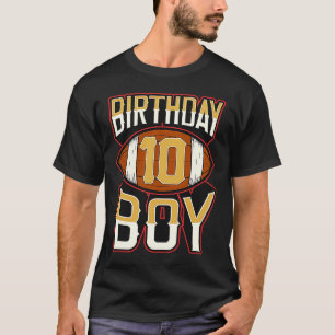 10 Jahre alt Geburtstag Junge American Football Fa T-Shirt