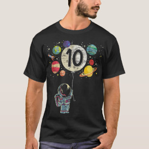 10 Jahre alt Geburtstag Junge gibt Astronauten 10. T-Shirt