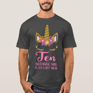10 Jahre alt Geburtstagskinderoutfit Unicorn 10. G T-Shirt