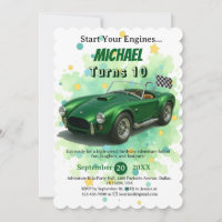 10 Jahre alt Geburtstagsparty Green Racing Car