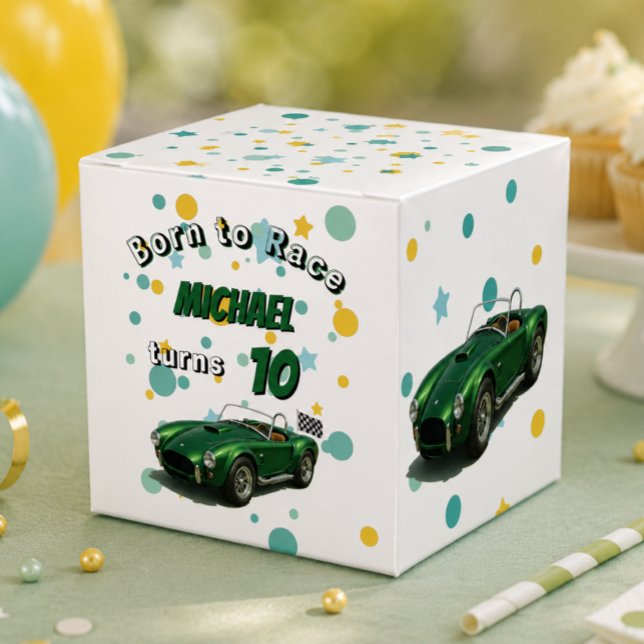 10 Jahre alt Geburtstagsparty Green Racing Car Geschenkschachtel (Von Creator hochgeladen)