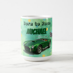 10 Jahre alt Geburtstagsparty Green Racing Car Kaffeetasse
