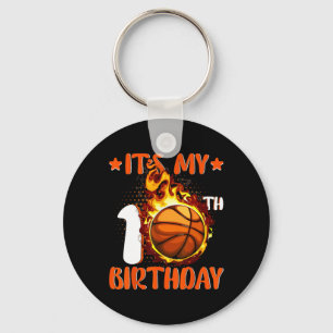 10 Jahre alt ist mein 10. Geburtstag Basketball Schlüsselanhänger