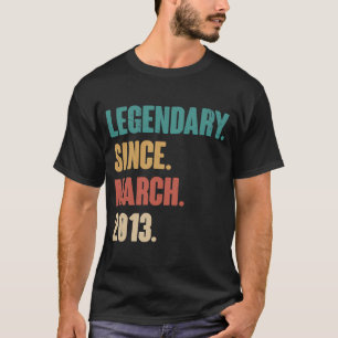 10 Jahre alt Vintag 2013 Geburtstag März 10. Deko T-Shirt