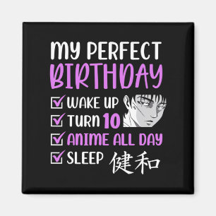 10 Jahre alte Anime Geburtstagsparty 10. Junge Mäd Magnet