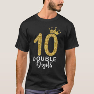 10 Jahre alte Doppelstühle 10. Geburtstagskarte T-Shirt