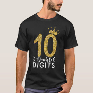 10 Jahre alte Doppelstühle 10. Geburtstagskarte T-Shirt