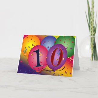 10 Jahre alte Geburtstagsballons! Karte