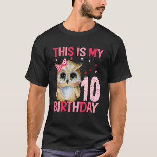 10 Jahre alte Girl Girls Owls 10. Geburtstag 1 T-Shirt